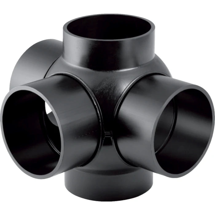 Geberit HDPE triple branchball 88.5 deg, connections 90 deg offset