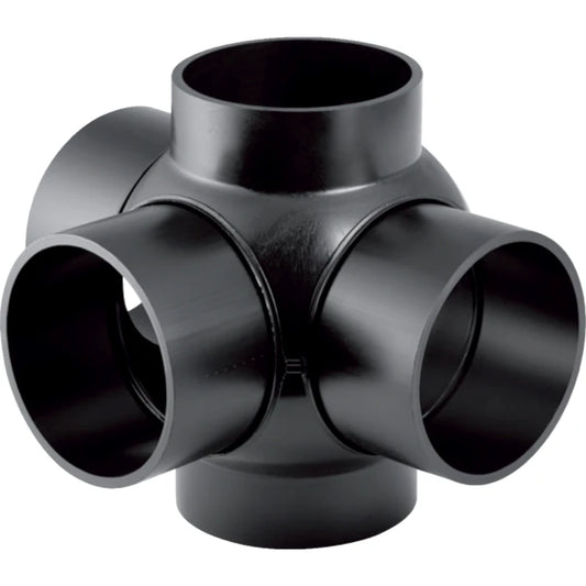Geberit HDPE triple branchball 88.5 deg, connections 90 deg offset