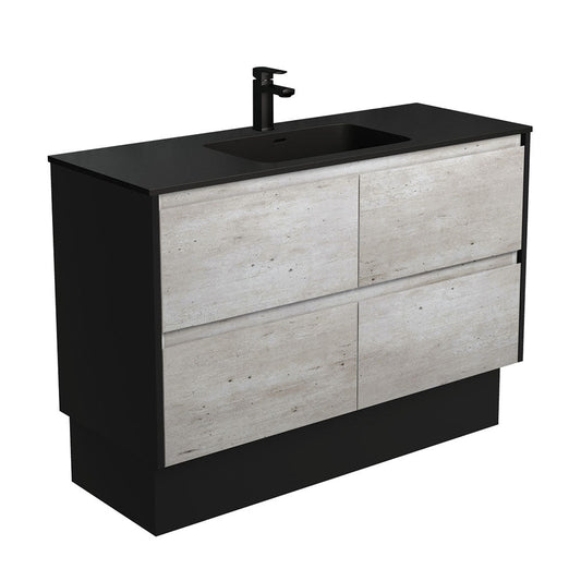 MONTANA AMATO 1200 INDUSTRIAL Vanity with Matte Black Panels and Kick 1TH