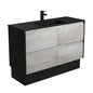 MONTANA AMATO 1200 INDUSTRIAL Vanity with Matte Black Panels and Kick 1TH