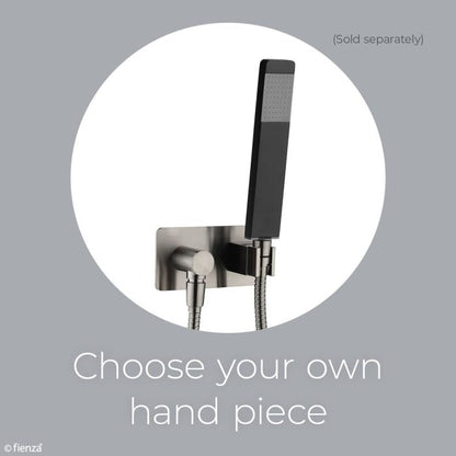 Soft Square Hand Shower Bracket with Hose Brushed Nickel