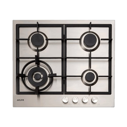 60cm 4 Burner Gas  Cooktop  + Wok burner + Cast + Front knobs + FFD