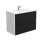 VANESSA AMATO 900 Matte Black Vanity with Matte White Panels Wall Hung 1TH