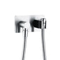 Universal Hand Shower Bracket & Hose, Soft Square Plate, Chrome