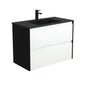 MONTANA AMATO 900 Matte White Vanity with Matte Black Panels Wall Hung 1TH