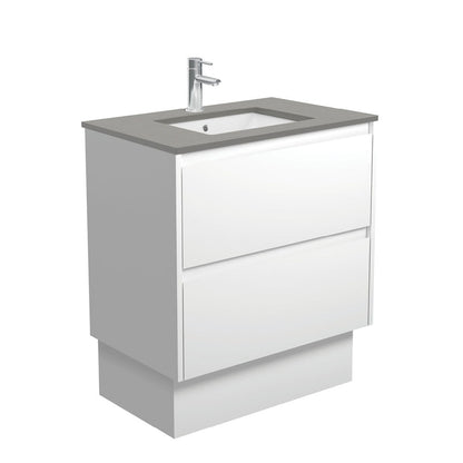 SARAH DOVE GREY AMATO 750 Satin White Vanity On Kick 1TH