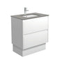 SARAH DOVE GREY AMATO 750 Satin White Vanity On Kick 1TH