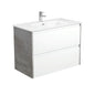 JOLI AMATO 900 Matte White Vanity with INDUSTRIAL Panels Wall Hung 1TH