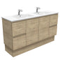DOLCE Ceramic 1500 Edge SCANDI OAK Cab on Kick Double Bowl 1TH