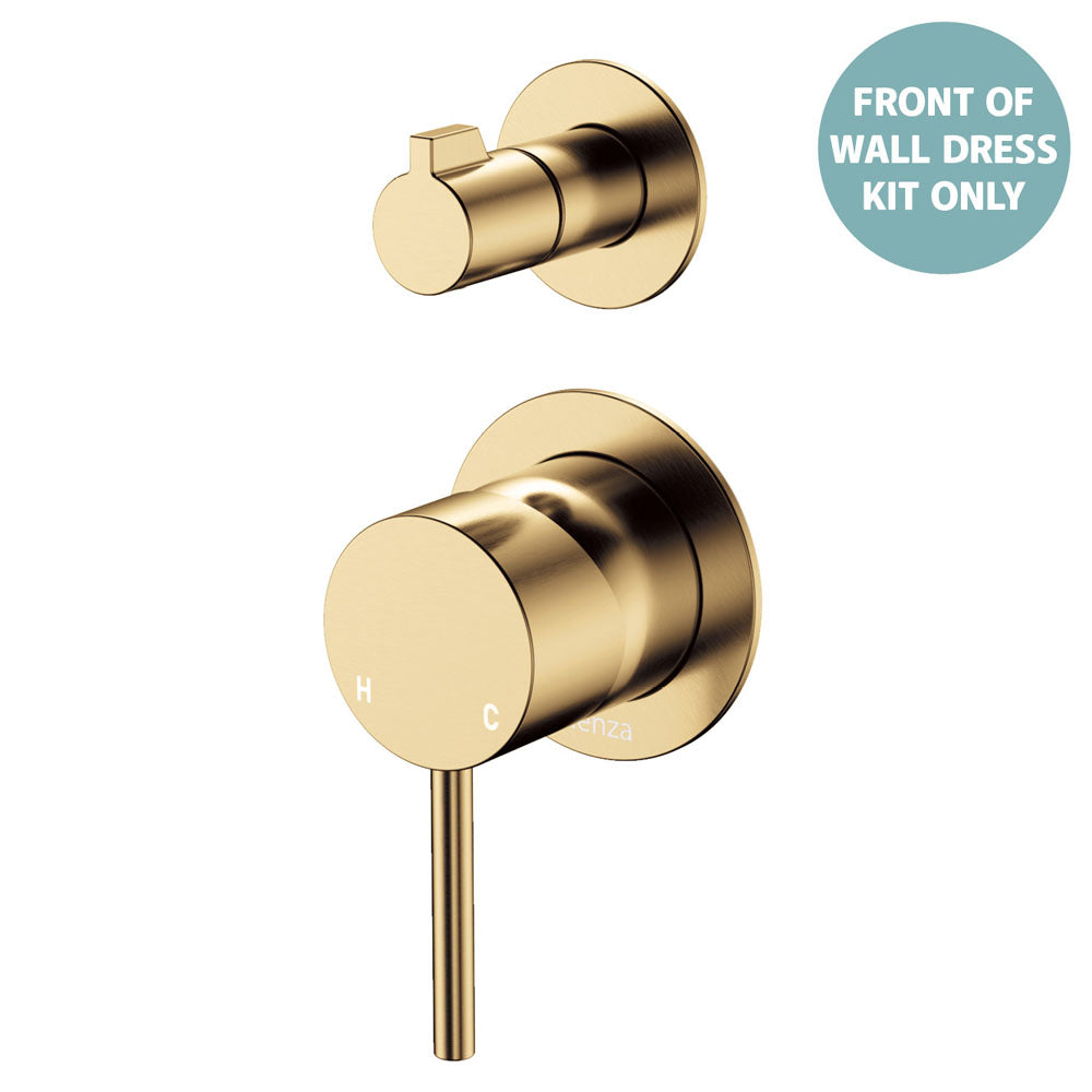 Kaya Wall Diverter Mixer Dress Kit, Small Round Plates, Urban Brass