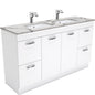 Sarah Calacatta Marble Undermount Double Bowl 1500 UniCab Vanity on Kick