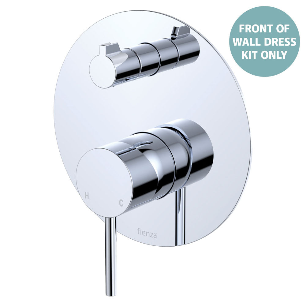 Kaya Wall Diverter Mixer Dress Kit, Large Round Plate, Chrome