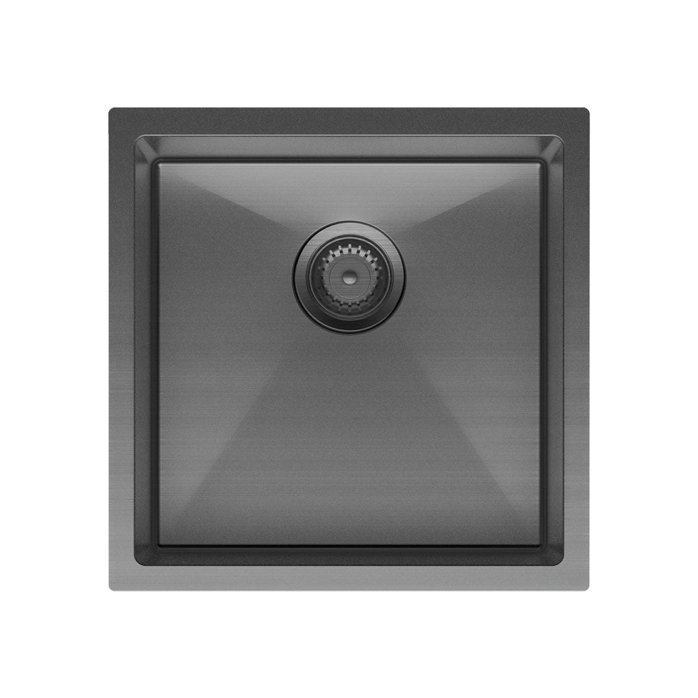 HANA Single Bowl Sink 32L Carbon Metal Inc Sink Protect Top/Undermount 450x450x200mm
