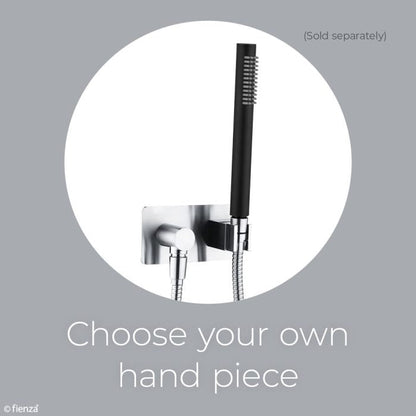 Universal Hand Shower Bracket & Hose, Soft Square Plate, Chrome
