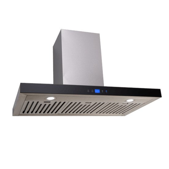90cm Straight Island Canopy, Remote Control, 1000m3/h(TBC) LED Light x 4  Baffle filters