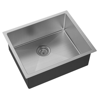 HANA Single Bowl Sink 40L Inc SS Colander Roller Protector Top/Undermount 550x450x200mm