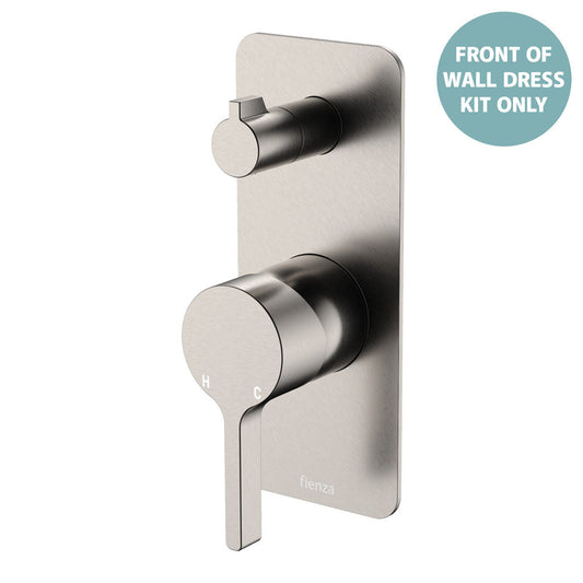 Sansa Wall Diverter Mixer Dress Kit, Rectangular Plate, Brushed Nickel