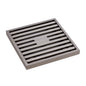 FLOOR WASTE 100mm Square Slim Grate 88mm outlet Brushed Nickel