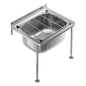 Cleaners Sink 35L with Grate & Floor Legs (1 pair) Waste not included 555x455x220mm