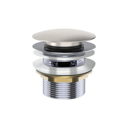 Universal Pull-Out/Pop-Up Brass Cap Bath Waste with Overflow, Brushed Nickel