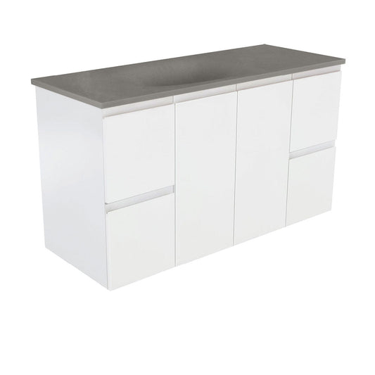 SATORI FINGERPULL 1200 Satin White Vanity Wall Hung