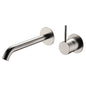 KAYA UP Basin/Bath Mixer 200mm Outlet Set Brush Nickel Round Plates