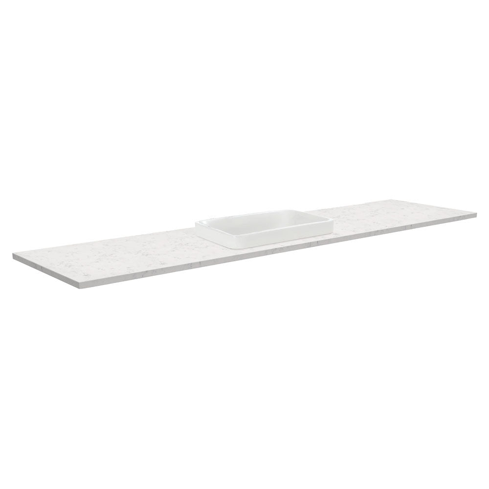 SARAH Semi Inset BIANCO MARBLE 1800mm Basin Top Only Single Bowl 1TH
