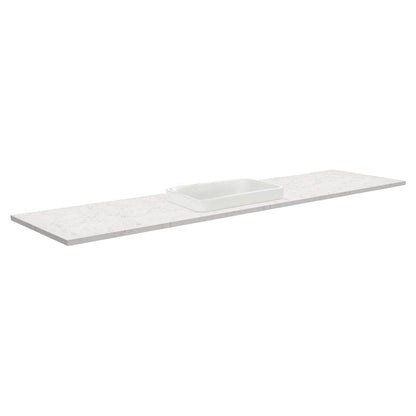 SARAH Semi Inset BIANCO MARBLE 1800mm Basin Top Only Single Bowl 1TH