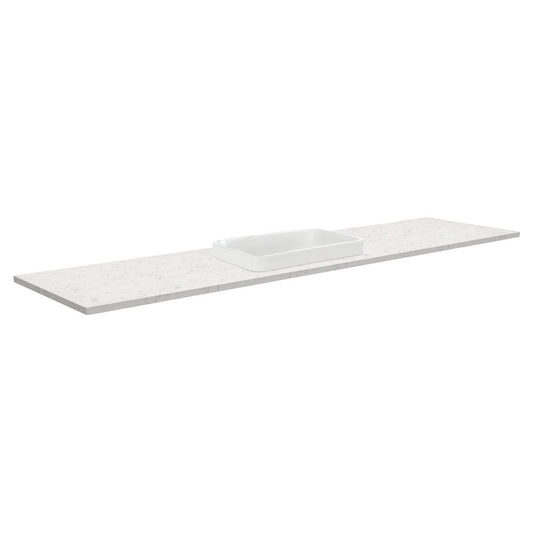 SARAH Semi Inset BIANCO MARBLE 1800mm Basin Top Only Single Bowl 1TH