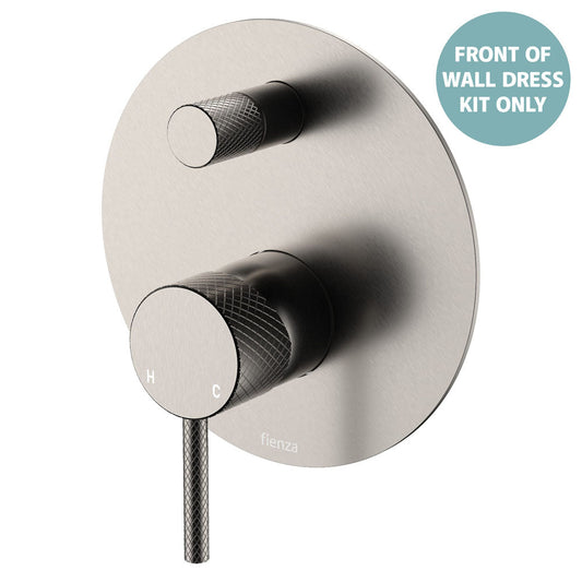 Axle Wall Diverter Mixer Dress Kit, Brushed Nickel, Large Round Plate