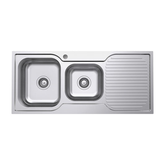 Tiva 1080 1.75 Kitchen Sink with Drainer, Left Bowl