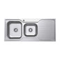 TIVA 1080 Kitchen Sink Left 1.75 Bowl & Drainer Topmount 19L-12L 1TH 1080x480x180mm