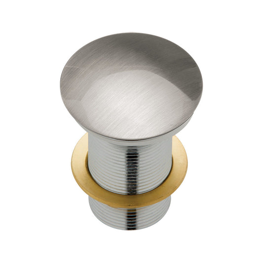BASIN WASTE Dome Pop Up 32x70mm No Overflow Brushed Nickel