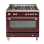 Royal Chiantishire, 90cm Cooker, 8 function elec Oven 5 Burner Recessed Gas Top Left WOK Large 109ltr gross,Analogue Clock bottom storage