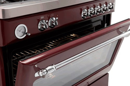 Royal Chiantishire, 90cm Cooker, 8 function elec Oven 5 Burner Recessed Gas Top Left WOK Large 109ltr gross,Analogue Clock bottom storage