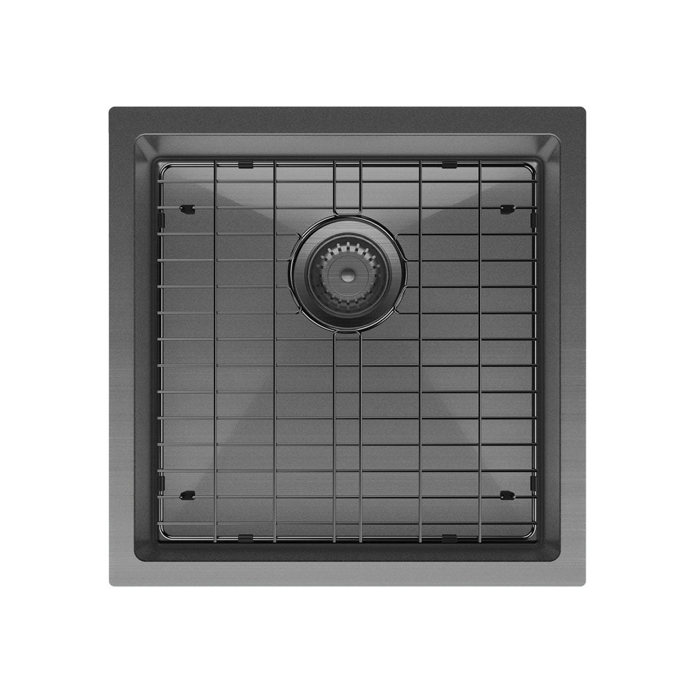 HANA Single Bowl Sink 32L Carbon Metal Inc Sink Protect Top/Undermount 450x450x200mm