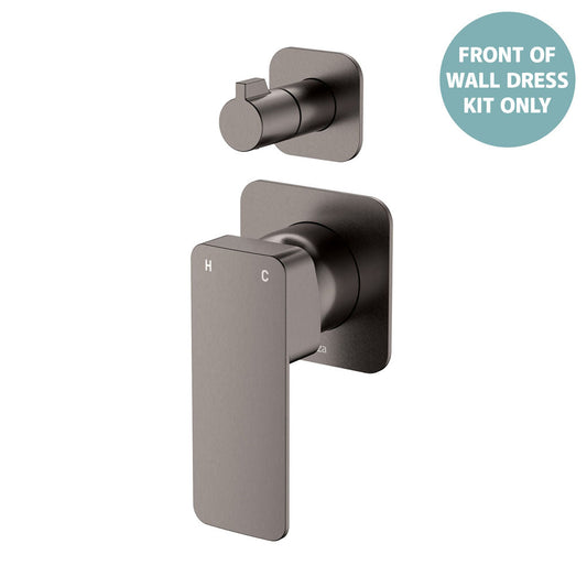 Tono Wall Diverter Mixer Dress Kit, Gun Metal, Square Plates