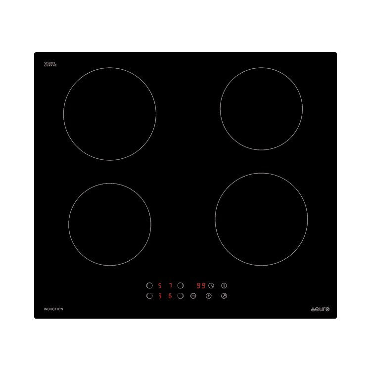 60cm Induction Cooktop 4 Zone Touch Control Ceram  glass