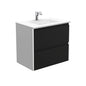 VANESSA AMATO 750 Matte Black Vanity with Matte White Panels Wall Hung 1TH