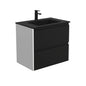 MONTANA AMATO 750 Matte Black Vanity with Matte White Panels Wall Hung 1TH
