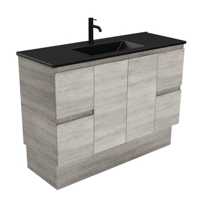 DOLCE Matte Black 1200 EDGE INDUSTRIAL Vanity on Kick 1TH