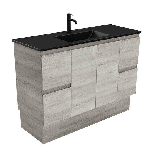 DOLCE Matte Black 1200 EDGE INDUSTRIAL Vanity on Kick 1TH