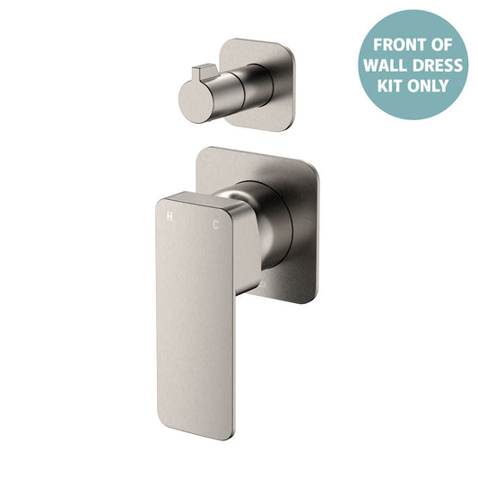 Tono Wall Diverter Mixer Dress Kit, Brushed Nickel, Square Plates