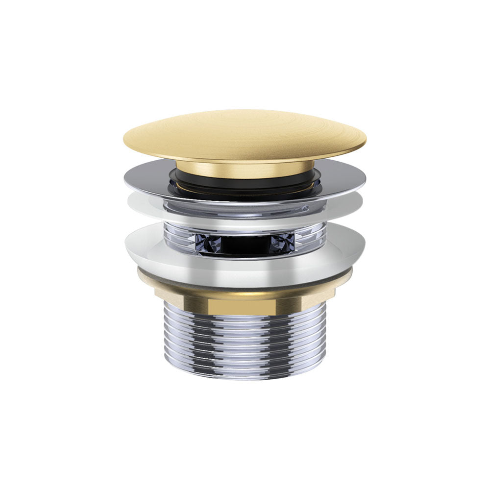 Pull Out Pop Up Bath Waste 40mm Urban Brass with Overflow 55mm Thread Length