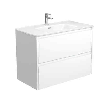 JOLI AMATO 900 Matte White Vanity Wall Hung 1TH