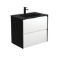 MONTANA AMATO 750 Matte White Vanity with Matte Black Panels Wall Hung 1TH
