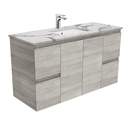SARAH CALACATTA MARBLE 1200 EDGE INDUSTRIAL Wall Hung Cab 1TH