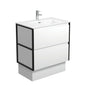 JOLI AMATO 750 Matte White Vanity with Matte Black Frames and Kick 1TH