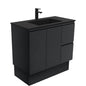 Montana Fingerpull Satin Black 900 Vanity On Kickboard