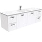 VANESSA Poly Marble 1500 Wall Hung UNIVERSAL Cab with Handles Single Bowl 1TH